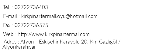 Krkpnar Termal Tatil Ky telefon numaralar, faks, e-mail, posta adresi ve iletiim bilgileri